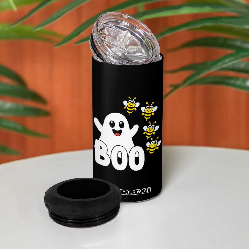 Cute Boo Bees Ghost Honey Bees 4 in 1 Can Cooler Tumbler Funny Spooky Hallowee