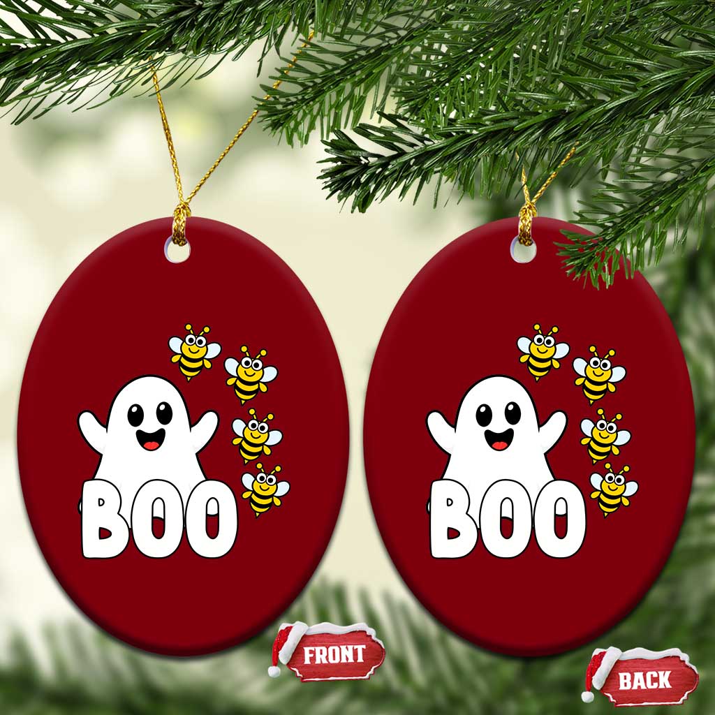 Cute Boo Bees Ghost Honey Bees Ceramic Ornament Funny Spooky Hallowee