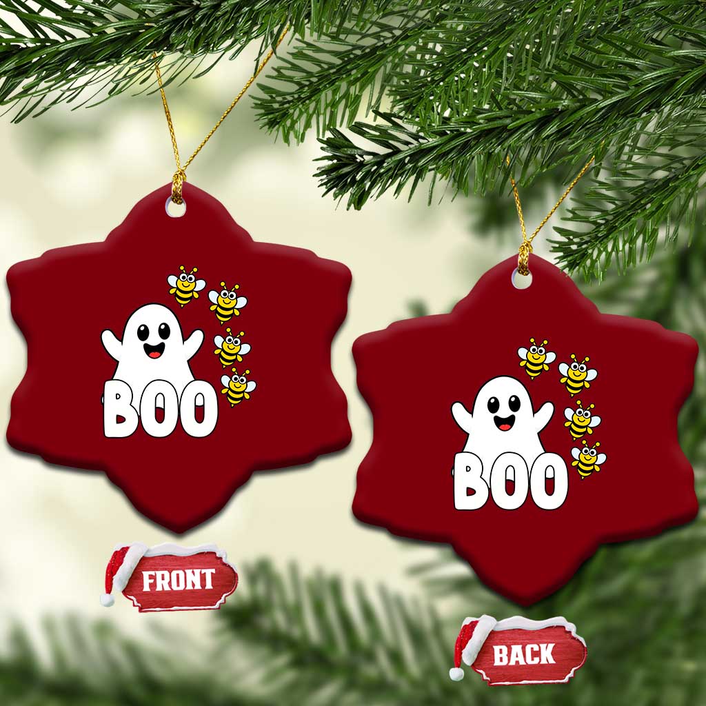 Cute Boo Bees Ghost Honey Bees Ceramic Ornament Funny Spooky Hallowee