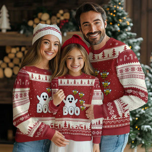 Cute Boo Bees Ghost Honey Bees Ugly Christmas Sweater Funny Spooky Hallowee
