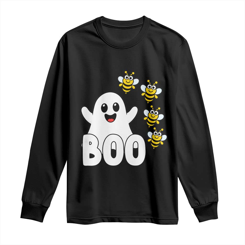 Cute Boo Bees Ghost Honey Bees Long Sleeve Shirt Funny Spooky Hallowee
