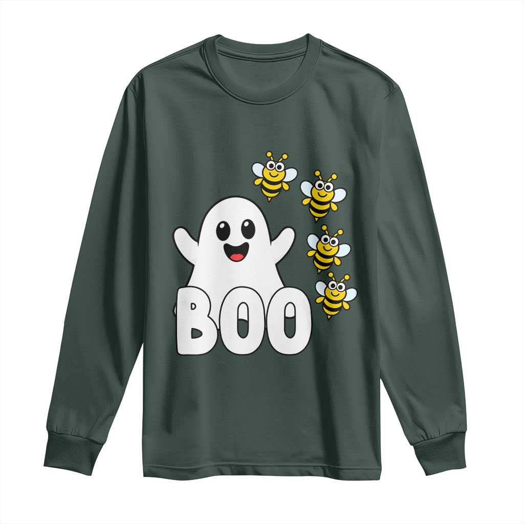 Cute Boo Bees Ghost Honey Bees Long Sleeve Shirt Funny Spooky Hallowee