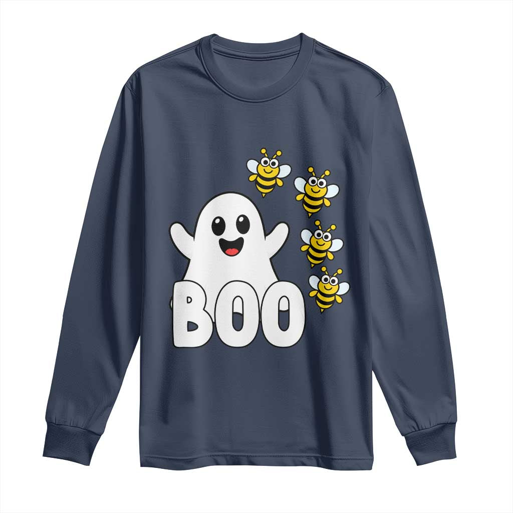 Cute Boo Bees Ghost Honey Bees Long Sleeve Shirt Funny Spooky Hallowee
