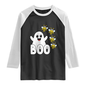 Cute Boo Bees Ghost Honey Bees Raglan Shirt Funny Spooky Hallowee