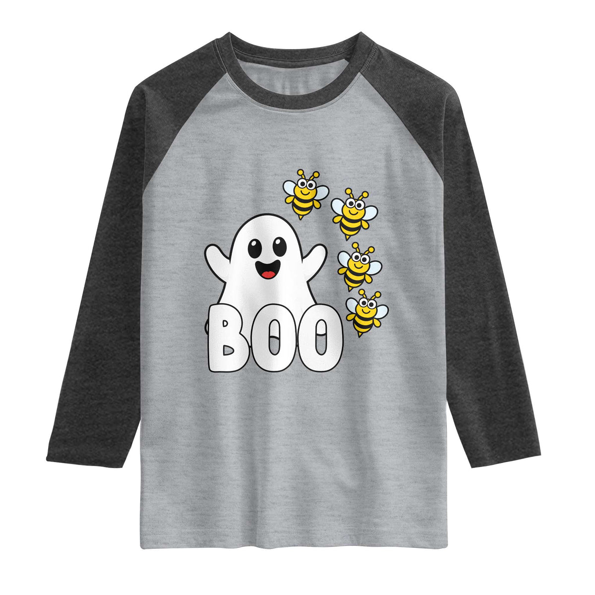 Cute Boo Bees Ghost Honey Bees Raglan Shirt Funny Spooky Hallowee