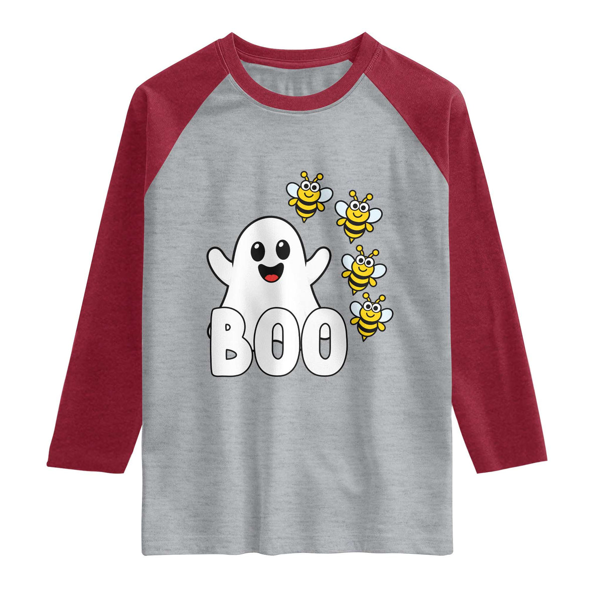 Cute Boo Bees Ghost Honey Bees Raglan Shirt Funny Spooky Hallowee