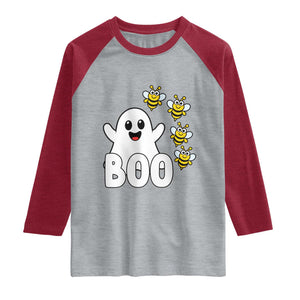 Cute Boo Bees Ghost Honey Bees Raglan Shirt Funny Spooky Hallowee