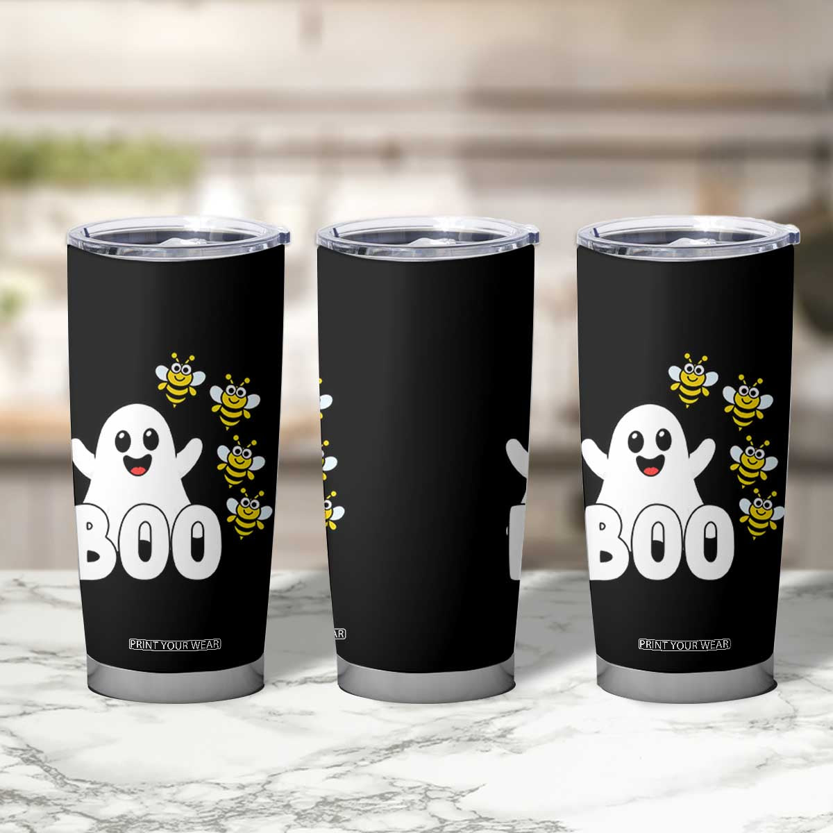 Cute Boo Bees Ghost Honey Bees Tumbler Cup Funny Spooky Hallowee