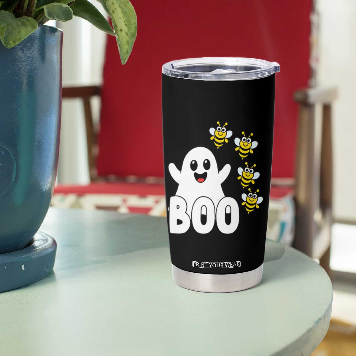 Cute Boo Bees Ghost Honey Bees Tumbler Cup Funny Spooky Hallowee