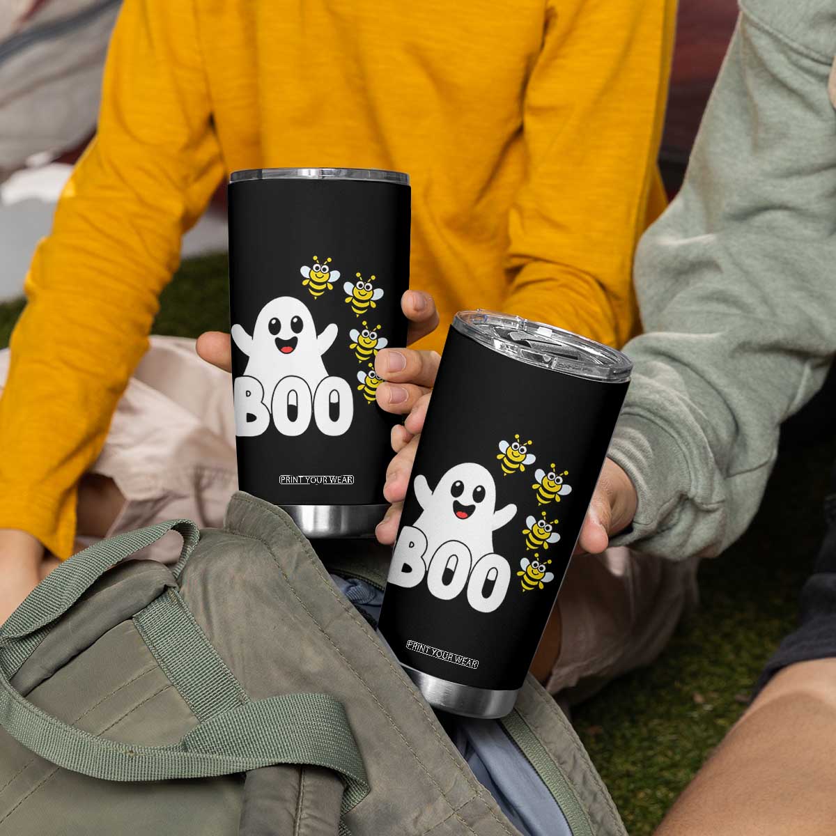 Cute Boo Bees Ghost Honey Bees Tumbler Cup Funny Spooky Hallowee