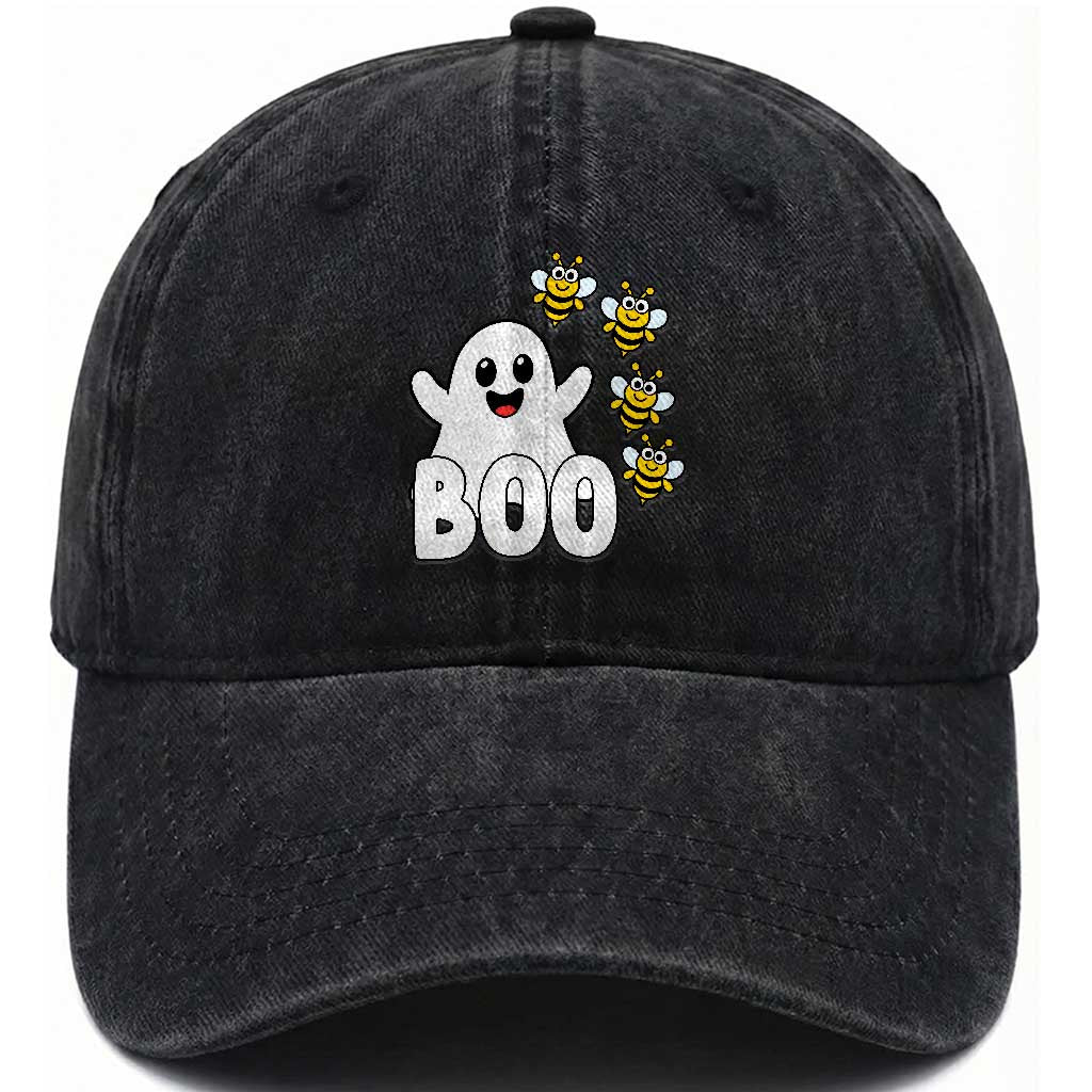 Cute Boo Bees Ghost Honey Bees Washed Cotton Baseball Cap Funny Spooky Hallowee