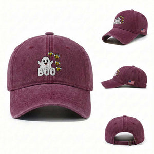 Cute Boo Bees Ghost Honey Bees Washed Cotton Baseball Cap Funny Spooky Hallowee