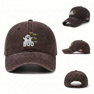 Cute Boo Bees Ghost Honey Bees Washed Cotton Baseball Cap Funny Spooky Hallowee