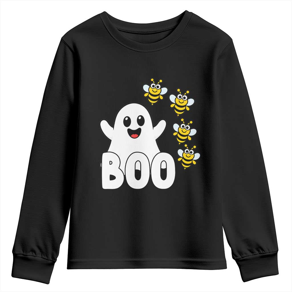 Cute Boo Bees Ghost Honey Bees Youth Sweatshirt Funny Spooky Hallowee