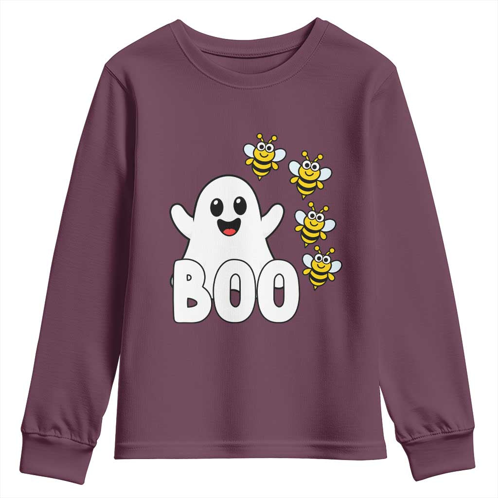 Cute Boo Bees Ghost Honey Bees Youth Sweatshirt Funny Spooky Hallowee