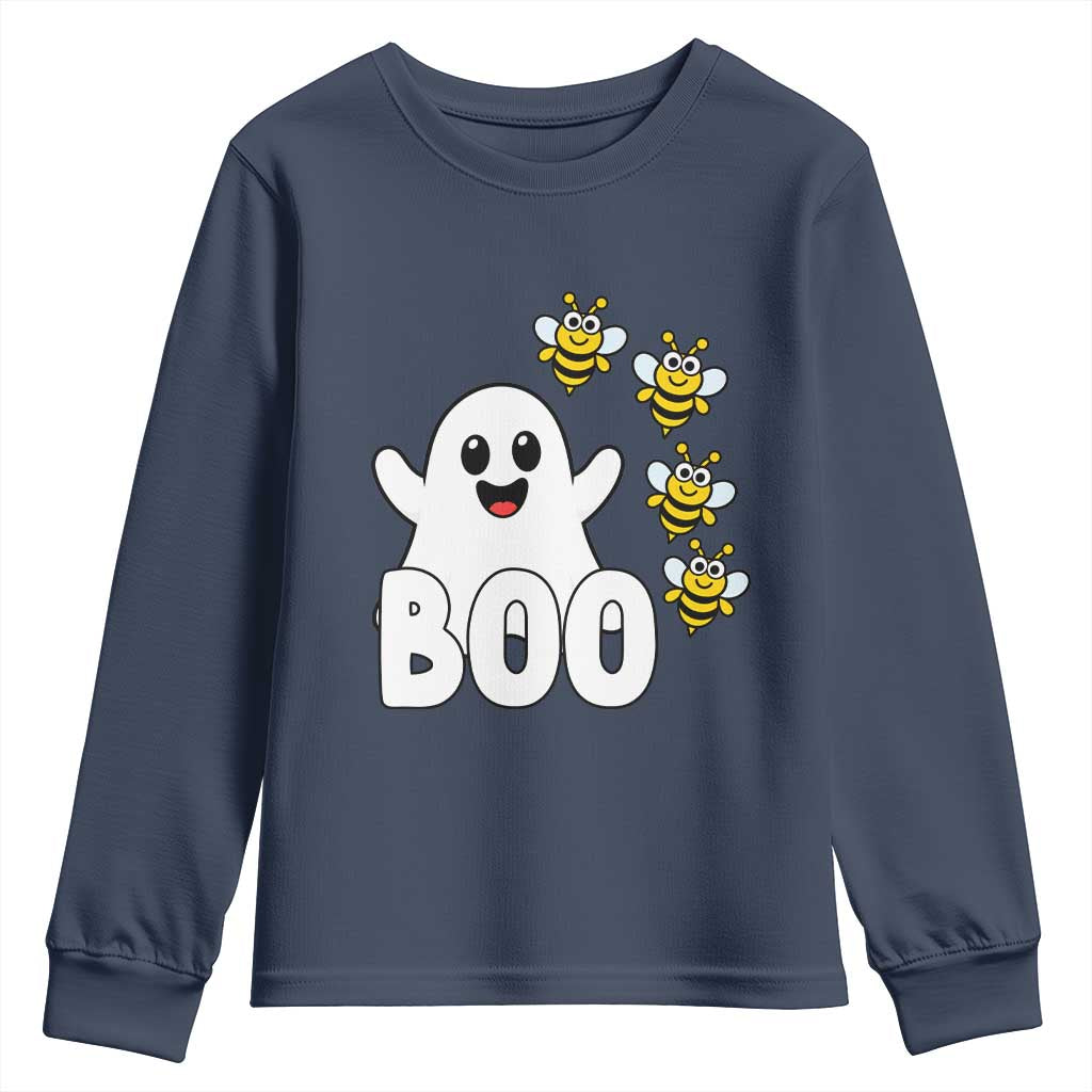 Cute Boo Bees Ghost Honey Bees Youth Sweatshirt Funny Spooky Hallowee