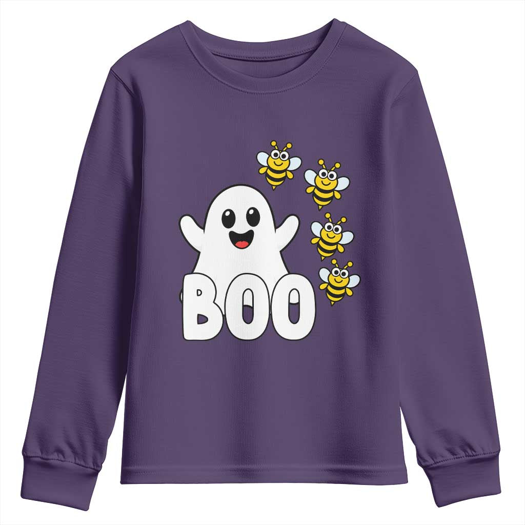 Cute Boo Bees Ghost Honey Bees Youth Sweatshirt Funny Spooky Hallowee