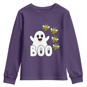 Cute Boo Bees Ghost Honey Bees Youth Sweatshirt Funny Spooky Hallowee