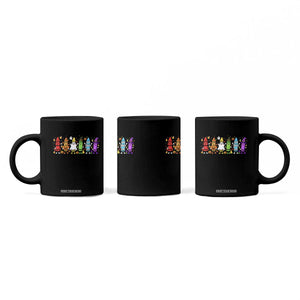 Cute Spooky Crayons in Halloween Costumes Graphic Coffee Mug Vampire Pumpkin Ghost Witch Mummy School Vibes