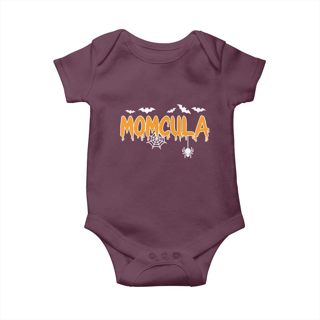 Momcula Funny Vampire Mom Baby Onesie Spiderweb Spooky Halloween