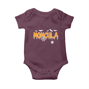 Momcula Funny Vampire Mom Baby Onesie Spiderweb Spooky Halloween