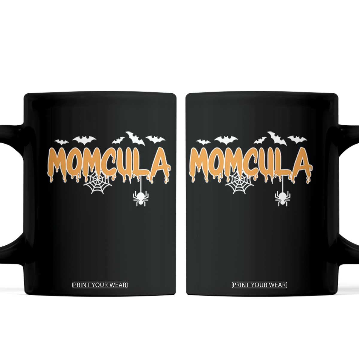 Momcula Funny Vampire Mom Coffee Mug Spiderweb Spooky Halloween