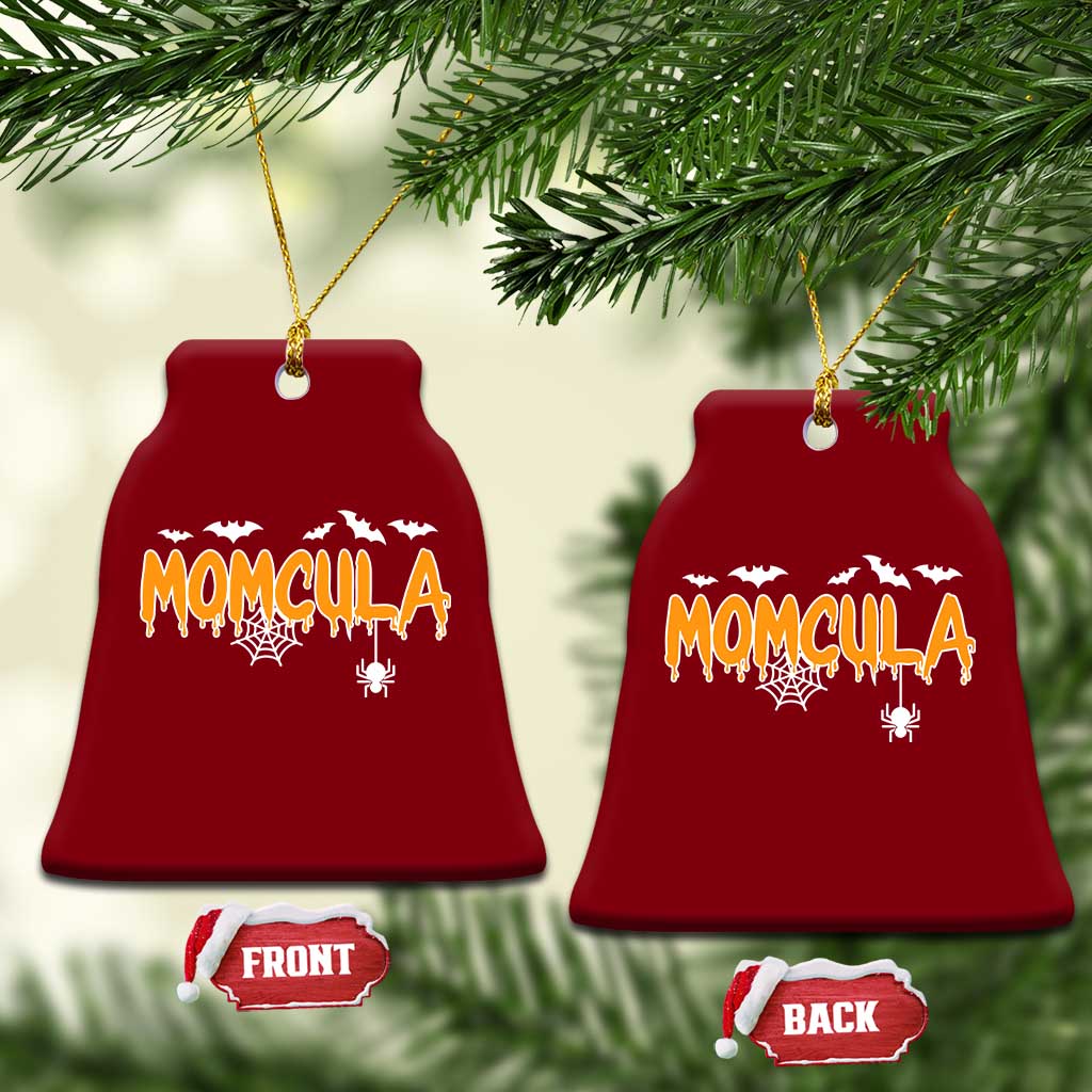 Momcula Funny Vampire Mom Ceramic Ornament Spiderweb Spooky Halloween