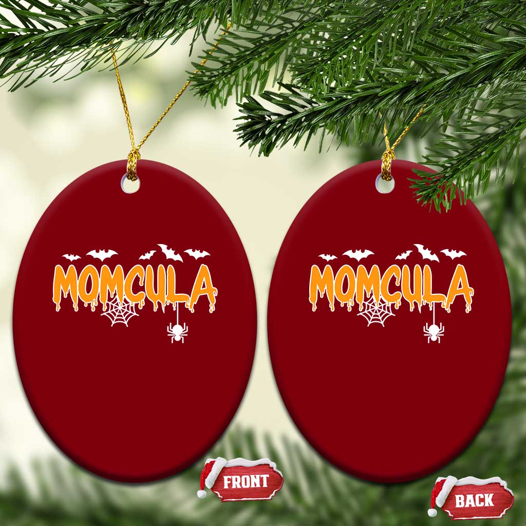 Momcula Funny Vampire Mom Ceramic Ornament Spiderweb Spooky Halloween
