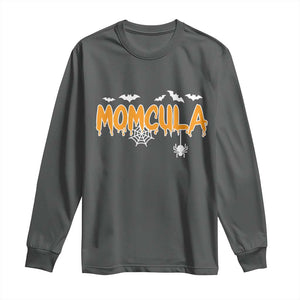 Momcula Funny Vampire Mom Long Sleeve Shirt Spiderweb Spooky Halloween