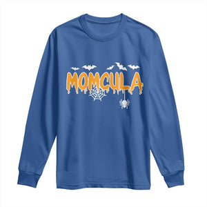 Momcula Funny Vampire Mom Long Sleeve Shirt Spiderweb Spooky Halloween