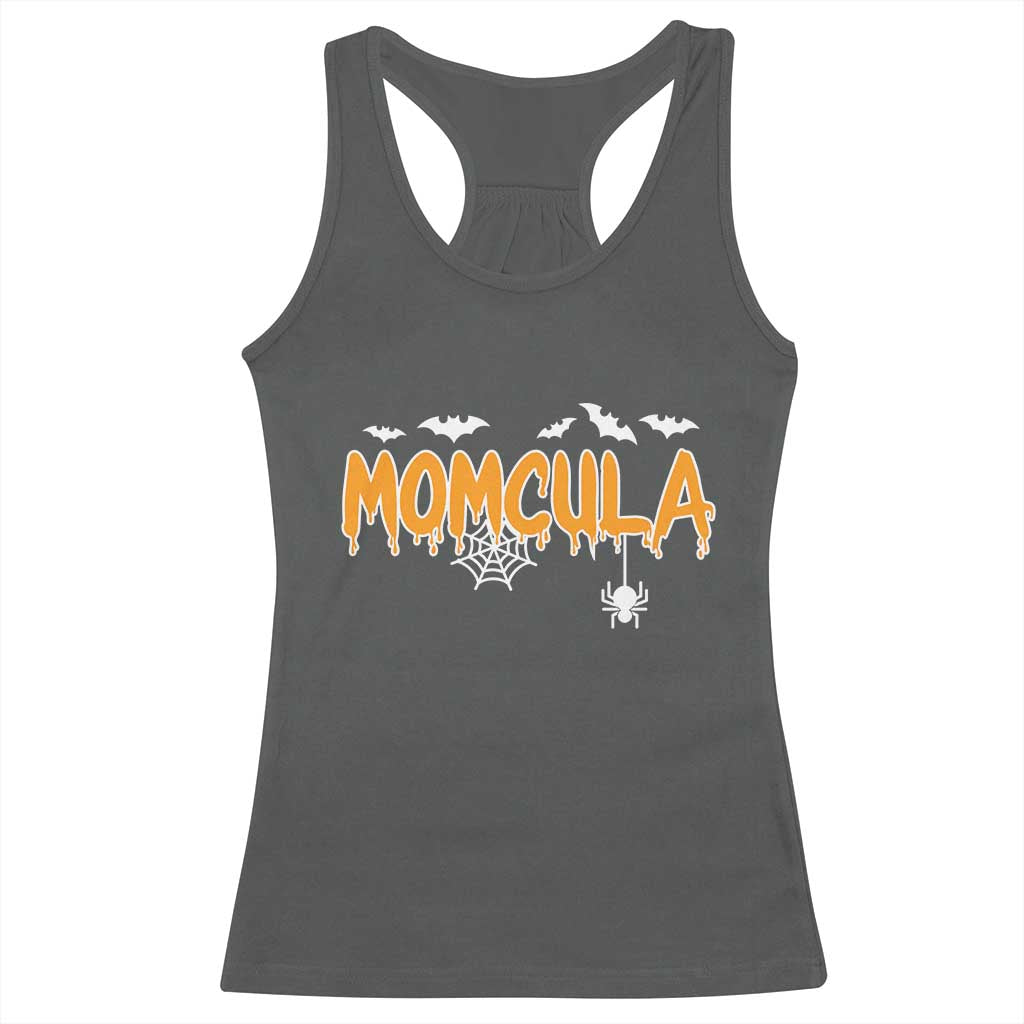 Momcula Funny Vampire Mom Racerback Tank Top Spiderweb Spooky Halloween