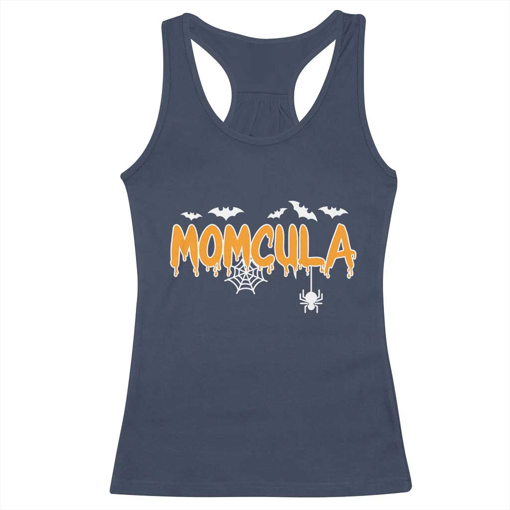 Momcula Funny Vampire Mom Racerback Tank Top Spiderweb Spooky Halloween