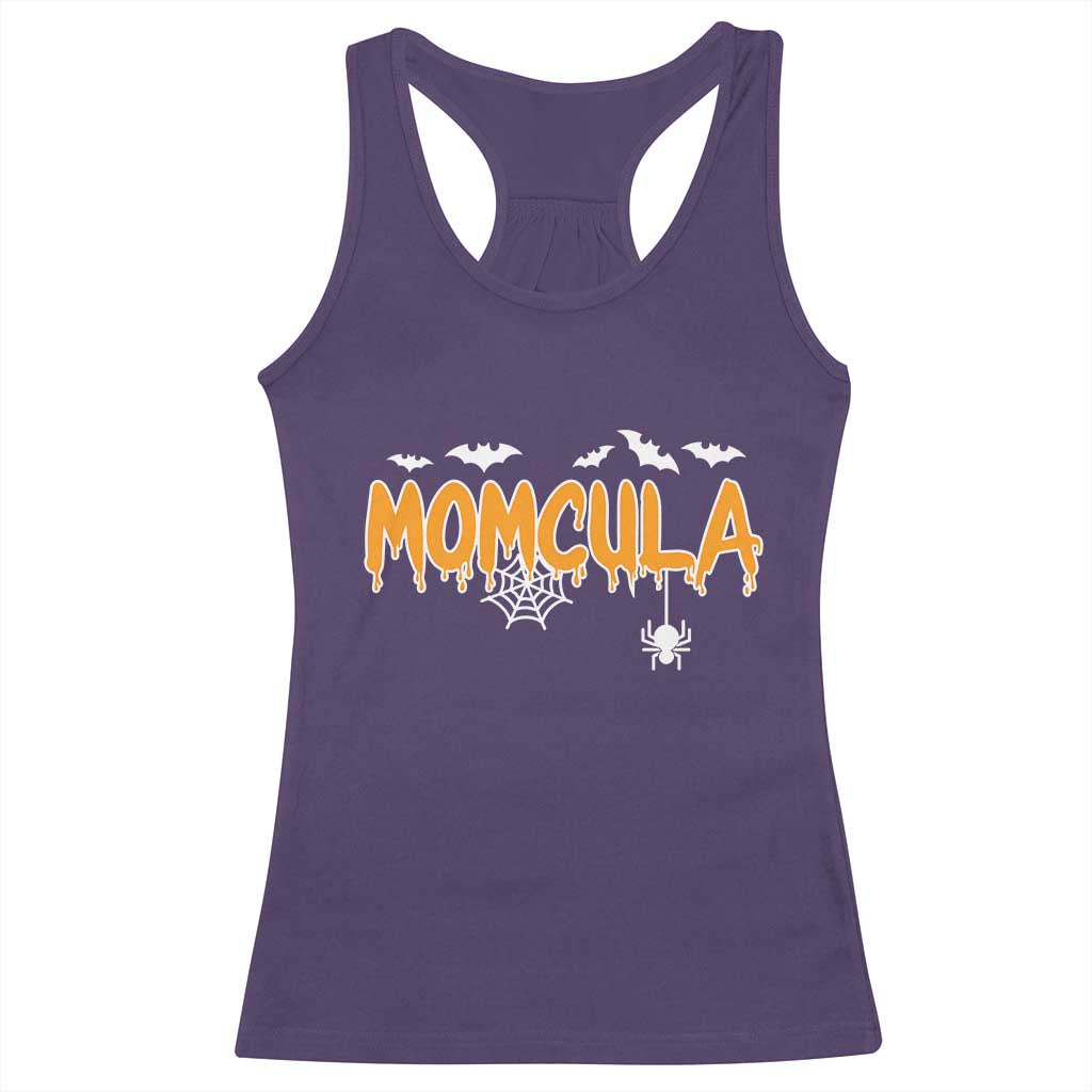 Momcula Funny Vampire Mom Racerback Tank Top Spiderweb Spooky Halloween