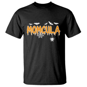 Momcula Funny Vampire Mom T Shirt Spiderweb Spooky Halloween