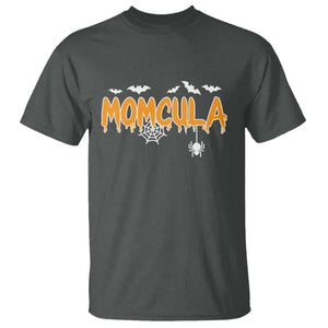 Momcula Funny Vampire Mom T Shirt Spiderweb Spooky Halloween
