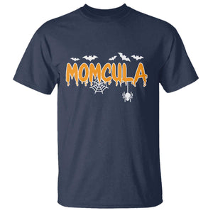 Momcula Funny Vampire Mom T Shirt Spiderweb Spooky Halloween
