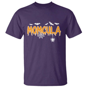 Momcula Funny Vampire Mom T Shirt Spiderweb Spooky Halloween