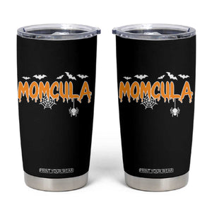 Momcula Funny Vampire Mom Tumbler Cup Spiderweb Spooky Halloween