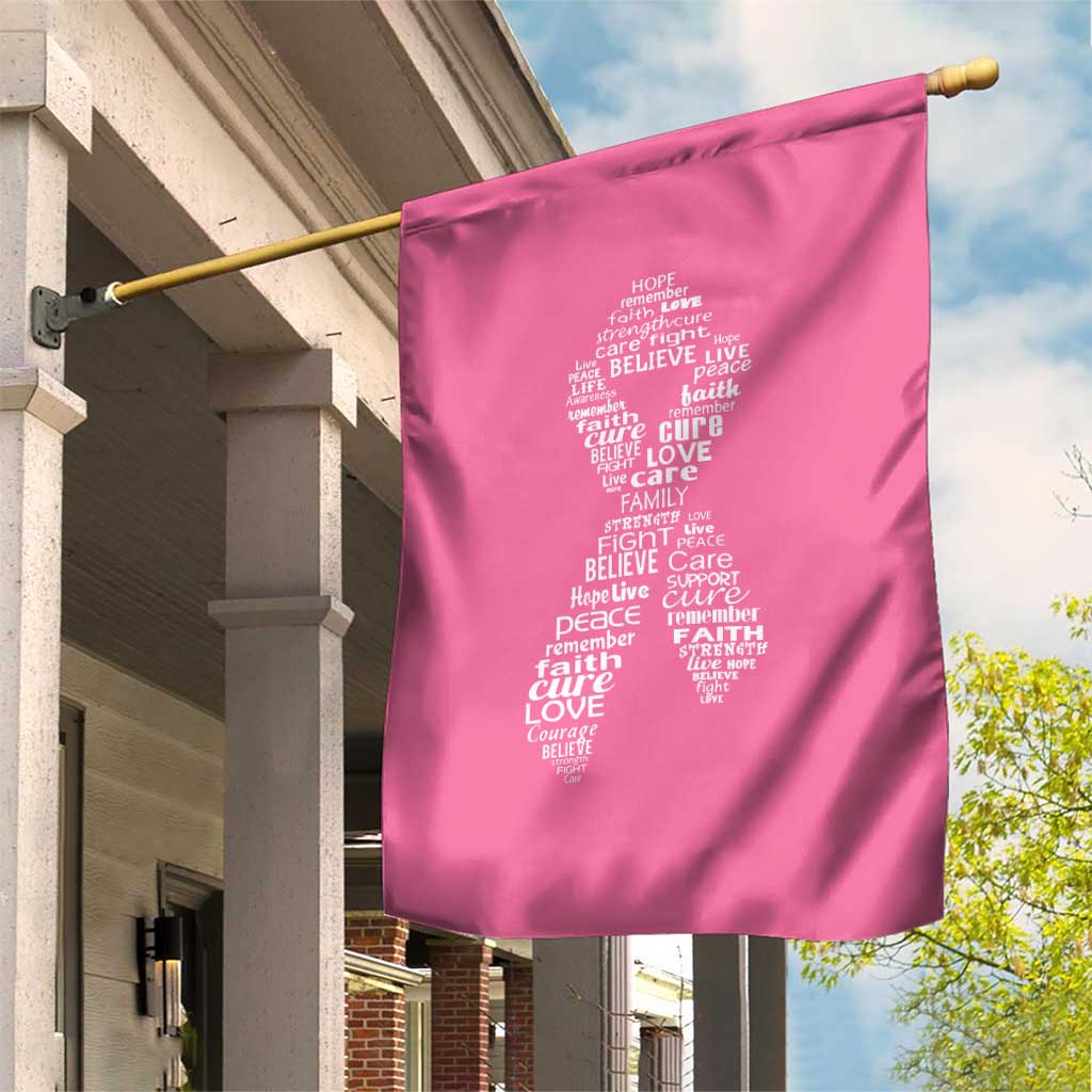Inspirational Breast Cancer Awareness Garden Flag Pink Ribbon Support TS02 Print Your Wear