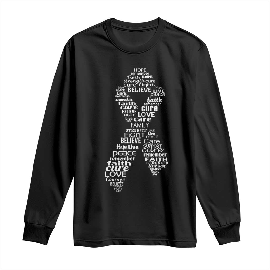 Inspirational Breast Cancer Awareness Long Sleeve Shirt Pink Ribbon Support TS02 Black Print Your Wear