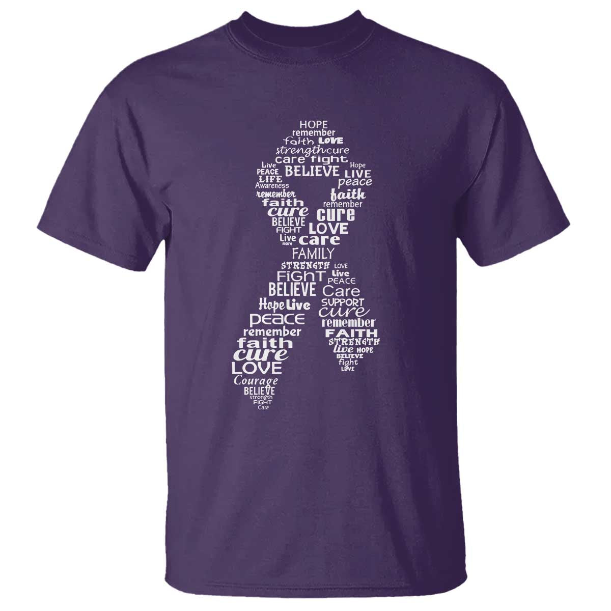 Inspirational Breast Cancer Awareness T Shirt Pink Ribbon Support TS02 Purple Print Your Wear