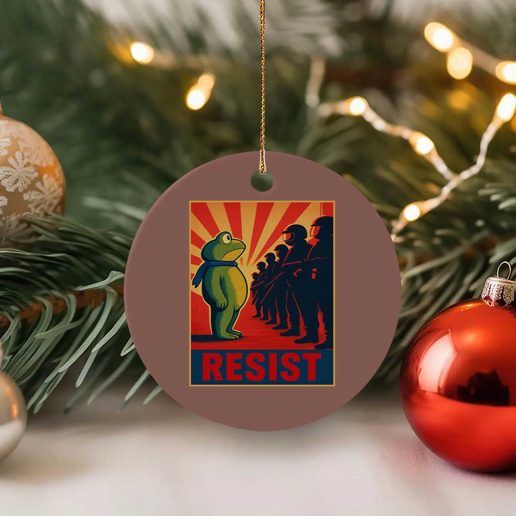 Frog Resist Ceramic Ornament Free Portland Oregon Poster Graphic Freedom Fighters TS02 1pc Mocha Print Your Wear