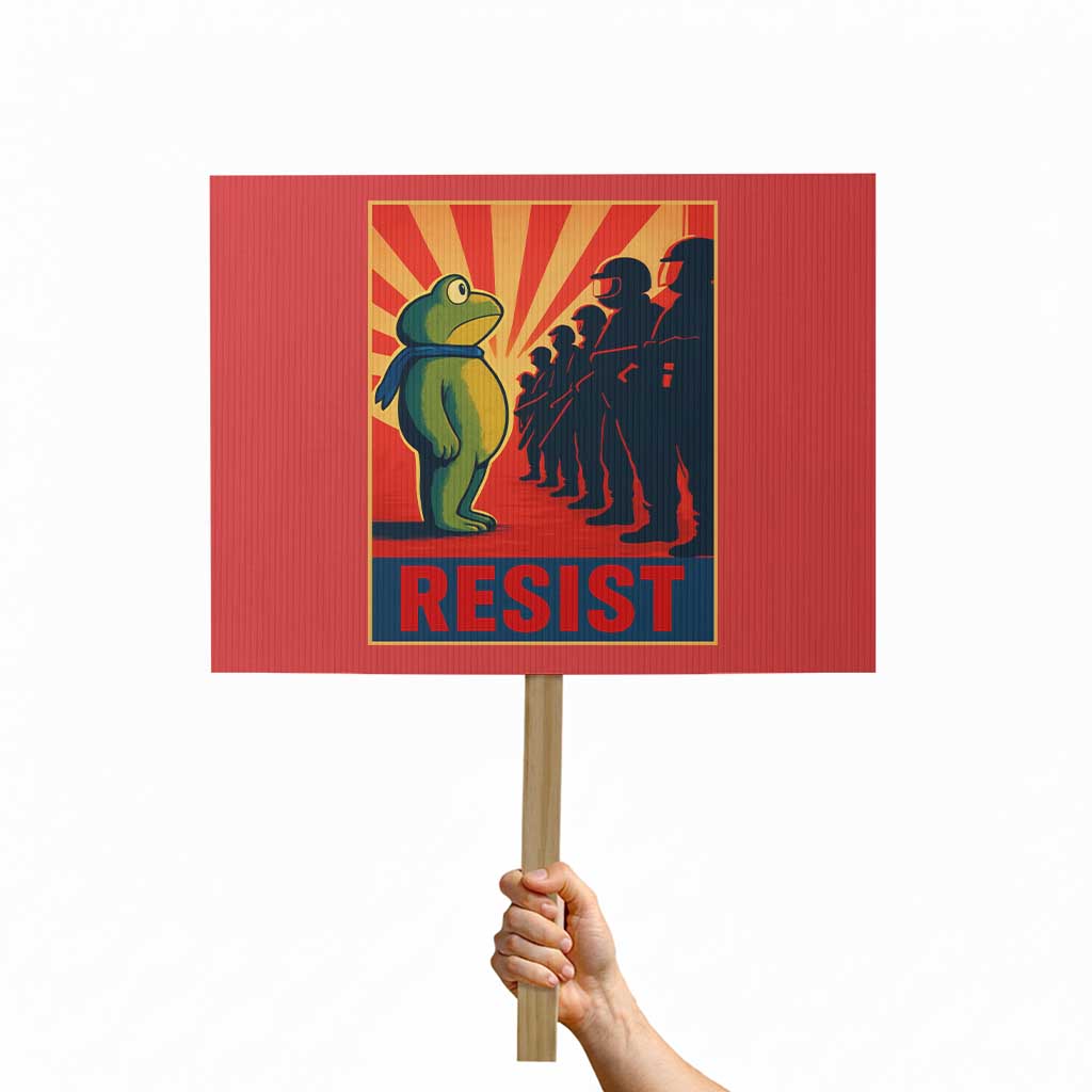 Frog Resist Protest Sign Free Portland Oregon Poster Graphic Freedom Fighters TS02 Horizontal 18