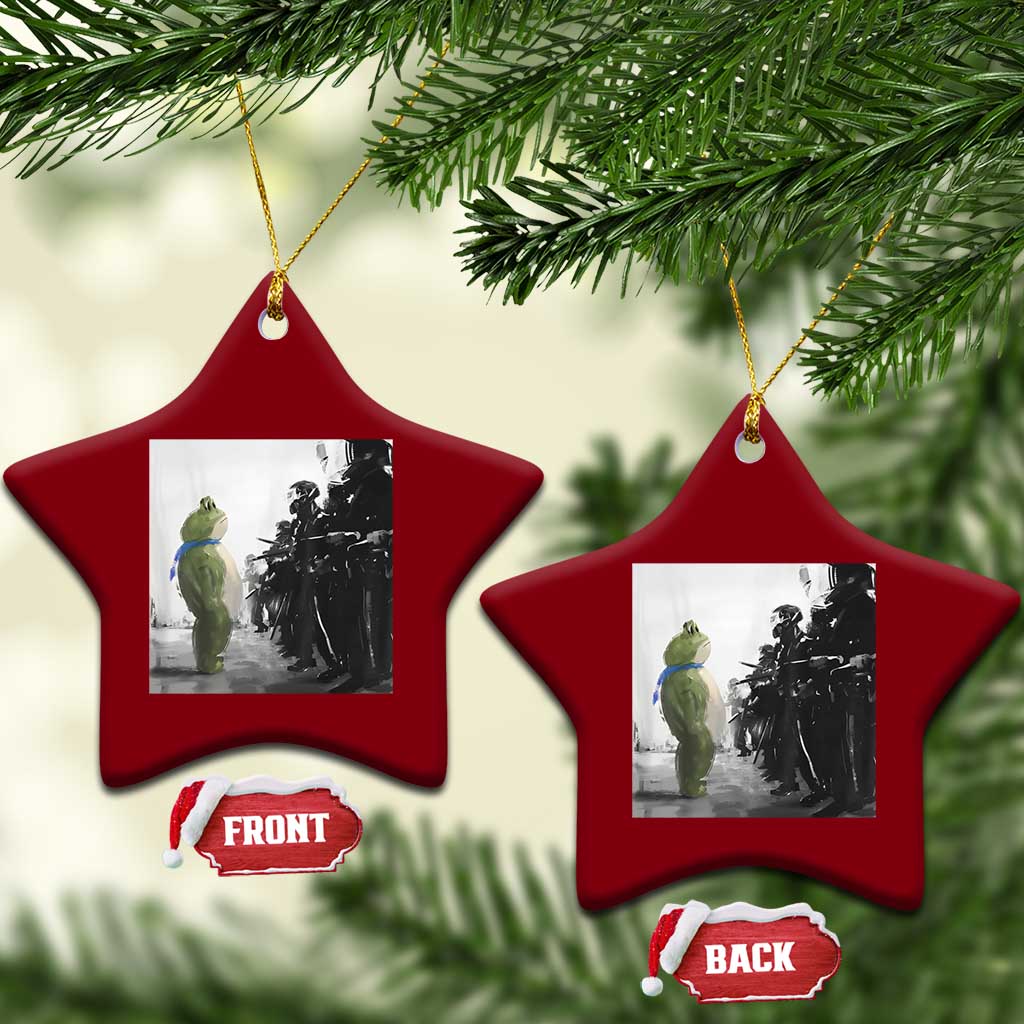 Frog Resist Ceramic Ornament Free Portland Oregon Freedom Fighters TS02 Print Your Wear