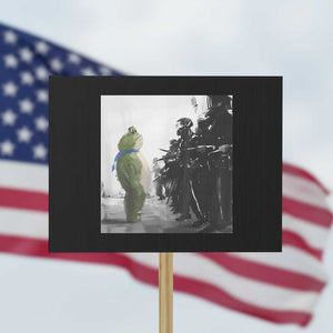Frog Resist Protest Sign Free Portland Oregon Freedom Fighters TS02 Horizontal 18" x 24" Black Print Your Wear