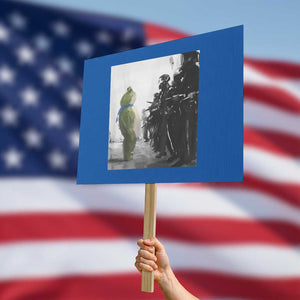 Frog Resist Protest Sign Free Portland Oregon Freedom Fighters TS02 Horizontal 18" x 24" Blue Print Your Wear