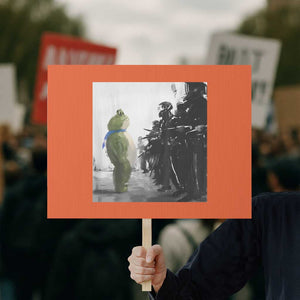 Frog Resist Protest Sign Free Portland Oregon Freedom Fighters TS02 Horizontal 18" x 24" Orange Print Your Wear
