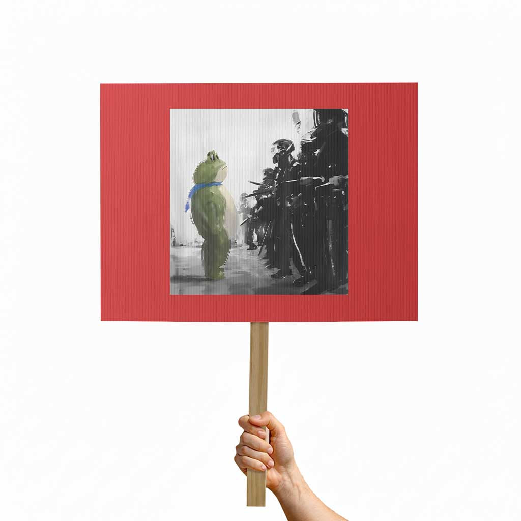 Frog Resist Protest Sign Free Portland Oregon Freedom Fighters TS02 Horizontal 18