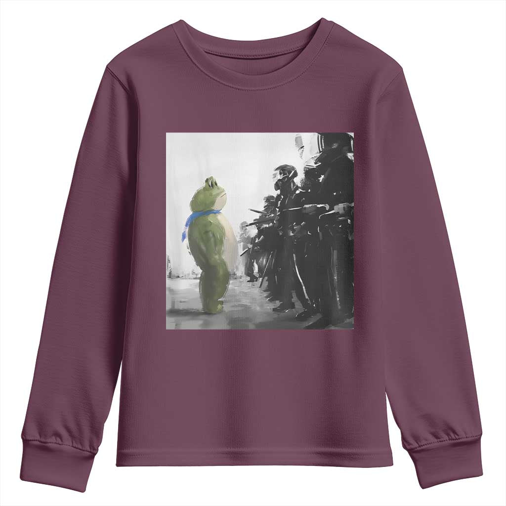 Frog Resist Youth Sweatshirt Free Portland Oregon Freedom Fighters TS02 Maroon Print Your Wear