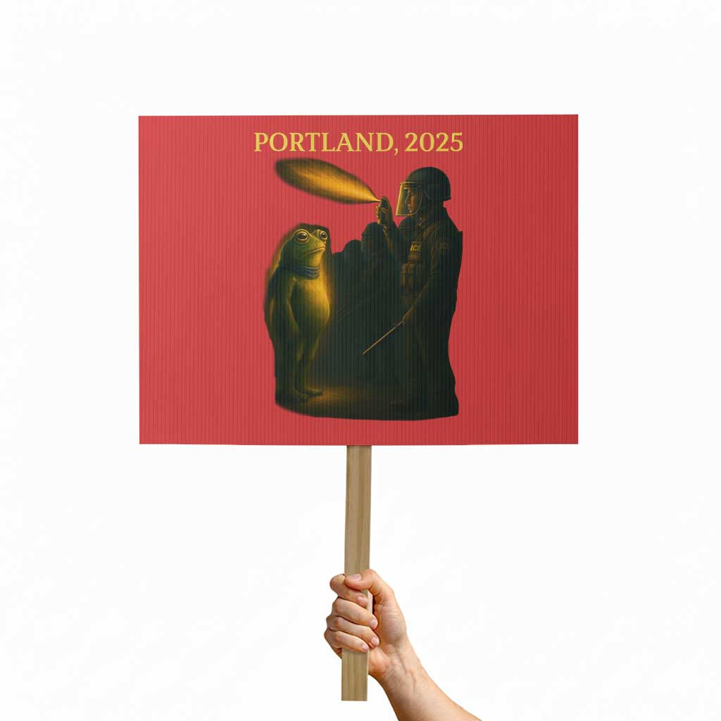 Resist Frog Political Poste Protest Sign Free Portland Vintage Protest Graphic TS02 Horizontal 18